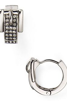 Michael Kors Pave Buckle Huggie Earrings - Lyst