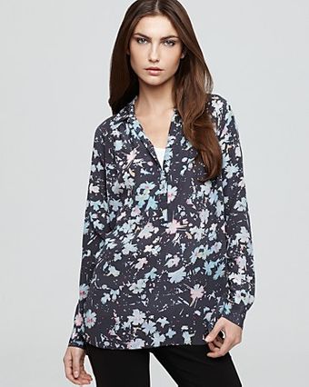 Rebecca Taylor Blouse Floral Print - Lyst