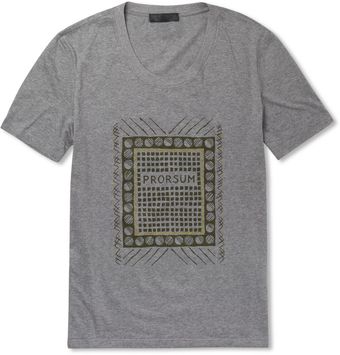Burberry Prorsum Printed Cotton Crew Neck Tshirt - Lyst