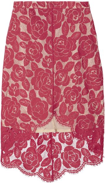 Lover Rosebud Lace Mini Skirt - Lyst