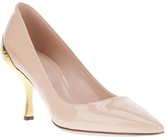Sergio Rossi Metallic Heel Pump - Lyst