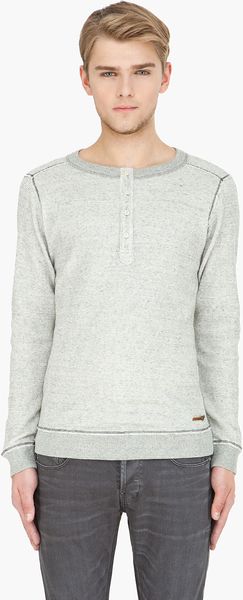 Diesel Grey Slacks Henley Sweater - Lyst