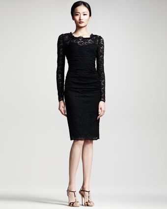 Dolce & Gabbana Longsleeve Lace Dress - Lyst
