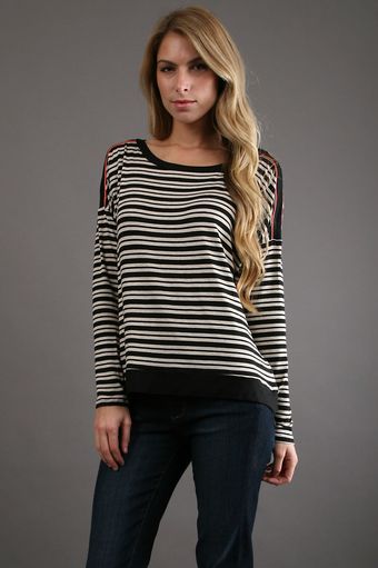 Ella Moss Ginger Long Sleeve Top in Black - Lyst