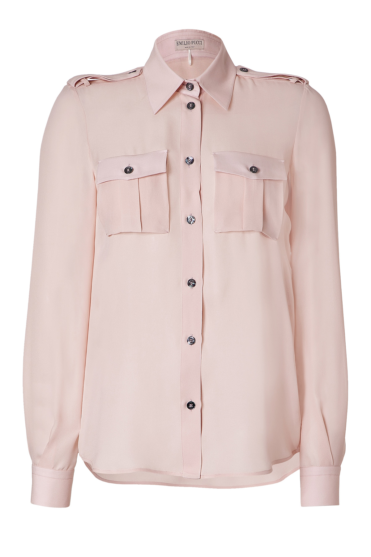 Emilio Pucci Blush Sheer Silk Shirt In Pink Lyst