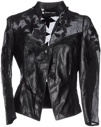 Emporio Armani Leather  Jacket - Lyst