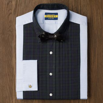 Rugby Plaid Bib Dress Shirt - Lyst