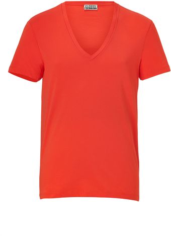 Closed Vibrant Orange Cotton Vneck Tshirt - Lyst