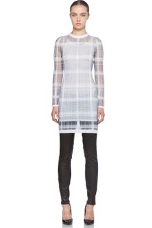 Alexander Wang Trompe Loeil Plaid Dress with Slip in Ink - Lyst