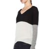 Enza Costa Cashmere Colorblock V Neck Sweater in Black Grey Bleach in Black - Lyst