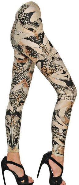 Alexander McQueen Dragonfly Print Lycra Leggings - Lyst
