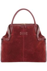 Alexander McQueen Oxblood Suede Demanta Tote