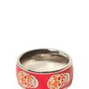 Alexander Mcqueen Enamel and Brass Skull Ring in Red - Lyst
