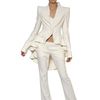 Alexander Mcqueen Ruffled Leaf Viscose Crepe Coat in White - Lyst