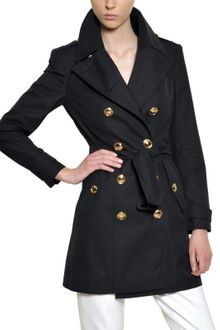 Burberry Cotton Gabardine Trench Coat - Lyst