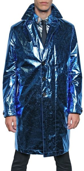 Burberry Prorsum Metallic Paper Silk Oversize Trench Coat - Lyst