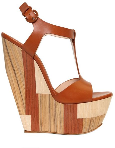 tan wooden wedges