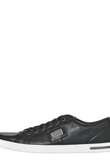 Dolce & Gabbana Uk Logo Plaque Leather Sneakers - Lyst