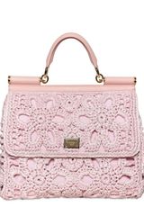 Dolce & Gabbana Miss Sicily Crochet Raffia Canvas Bag