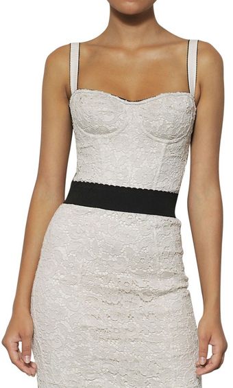 Dolce & Gabbana Cotton Viscose Lace Galon Top - Lyst