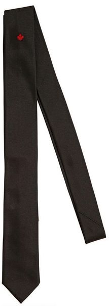 DSquared2 35cm Logo Embroidered Silk Twill Tie - Lyst