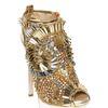 Dsquared2 150mm Laminated Leather Beaded Sandals in Gold - Lyst