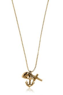 DSquared2 Anchor and Heart Brass Necklace - Lyst