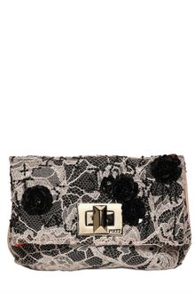 Emilio Pucci Embroidered Satin Lace Clutch - Lyst