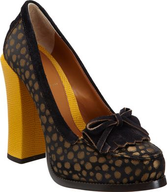 Fendi Jacquard Kiltie Platform Pump - Lyst