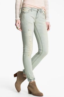 Free People Destroyed Skinny Stretch Jeans - Lyst