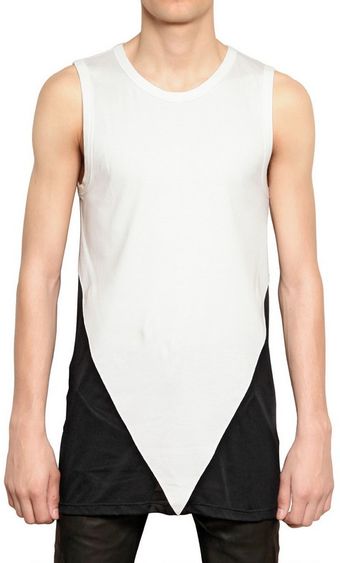 Gareth Pugh Two Tone Jersey Tulle Tank Top - Lyst