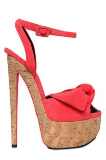 Giuseppe Zanotti 160mm Suede Cork Bow Sandals - Lyst