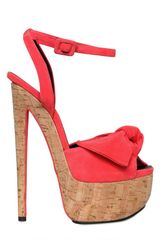 Giuseppe Zanotti 160mm Suede Cork Bow Sandals