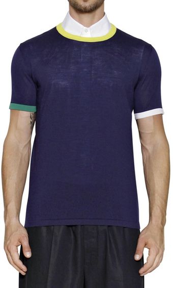 Jil Sander Wool Tricot Knitted T-Shirt - Lyst
