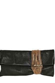Jimmy Choo Chandra Shimmer Suede Clutch - Lyst
