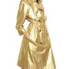 Lanvin Washed Laminated Cotton Canvas Trench in Gold - Lyst