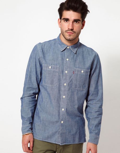 Levi's Levis Shirt Chambray 2 Pocket in Blue for Men | Lyst