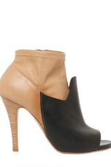 Maison Martin Margiela 100mm Two Tone Leather Open Toe Boots