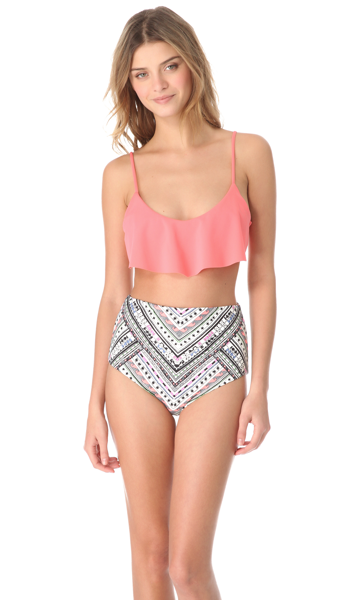 Lyst Mara Hoffman Nomad Cropped Bikini Top In Pink