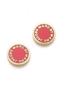 Marc By Marc Jacobs Logo Disc Stud Earrings - Lyst