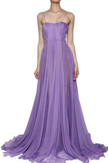 Maria Lucia Hohan Silk Muslin Front Drape Long Dress - Lyst