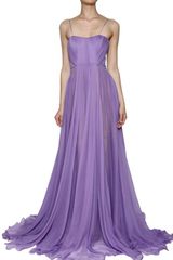 Maria Lucia Hohan Silk Muslin Front Drape Long Dress