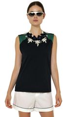 Marni Embroidered Soft Cotton Jersey Tank Top
