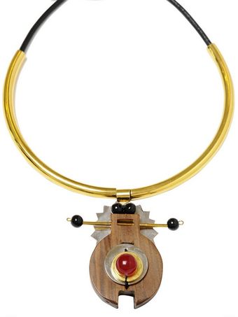 Marni Wood and Brass Necklace - Lyst