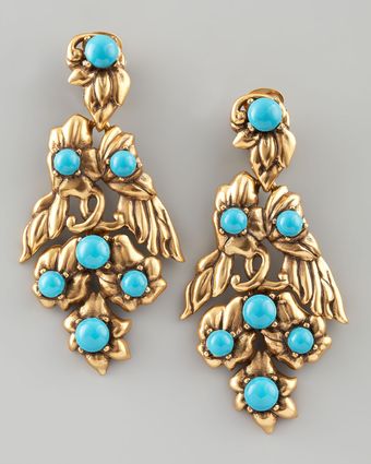 Oscar de la Renta Multiflower Drop Earrings - Lyst