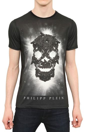 Philipp Plein Swarovski Skull Cotton Jersey Tshirt - Lyst