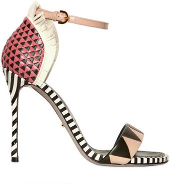 Sergio Rossi 110mm Oberoj Woven Calf Fringed Sandals - Lyst