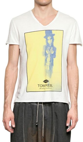 Tom Rebl Raw Cut Tom Rebl Printed Jersey T-shirt - Lyst