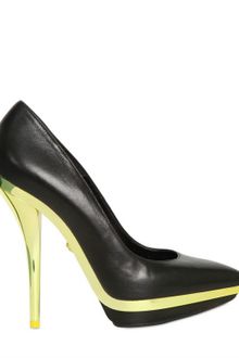 Versace 130mm Nappa Leather Mirrored Pumps - Lyst
