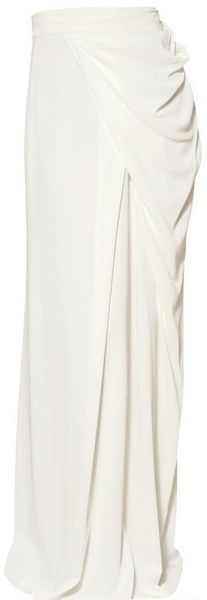 Viktor & Rolf Viscose Stretch Crepe Draped Skirt - Lyst